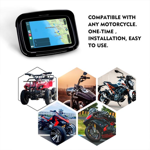 Motorcycle GPS CarPlay Android Auto Display Screen For Motorcycles